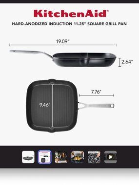 *NEW* KitchenAid Hard Anodized Induction Nonstick Stovetop Grill / Griddle